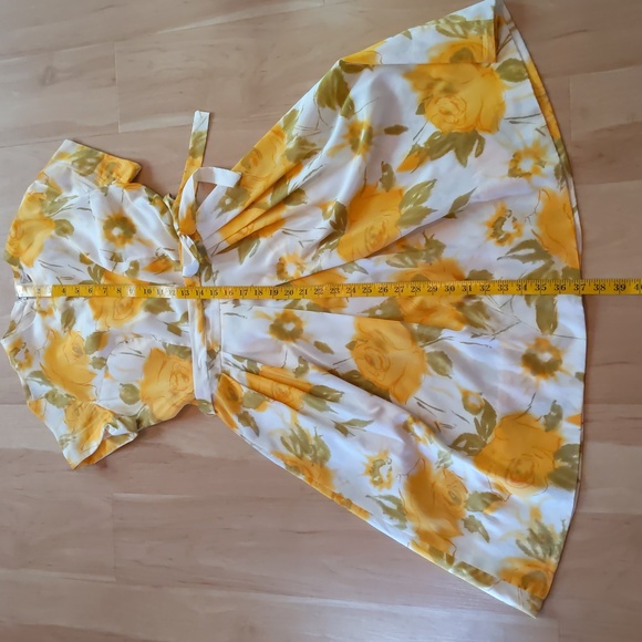 1950s Vintage Dress, fit & flare, retro, exposed zipper pleated belt 60s classic - Picture 12 of 16